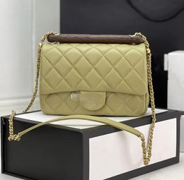 Designer BagsSheepskin Wood Chain Bag Luxury Flap Bags Shoulder Bag Lady Crossbody Handbag Evening Bag Wallet Purse