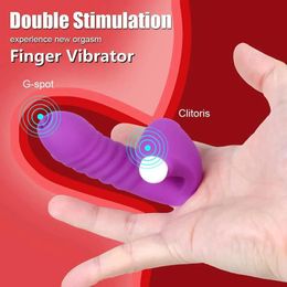 Massager Sex toy massager Adult Finger Sleeve Vibrator for Women G Spot Clitoris Stimulation Toy Tongue Licking Massager Couple Flirting Ma