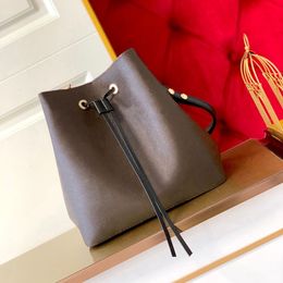 Luxurys Designers Bag NEONOE Bucket Shoulder Leather Crossbody Bags Women Tote Genuine Handbags Brand Flower Letter Purses Ffpsx