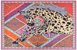 130130cm Twill Silk Women Scarf Leopard Print Shawl Echarpe Horse Square Scarves Foulard Femme Hijab Bandana Wrap8414871