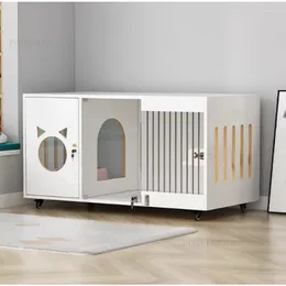 Cat Carriers Pet Cage For Cats Solid Wood Large Villa House Insulation Cabinet Luxury Display Home Breeding Nest