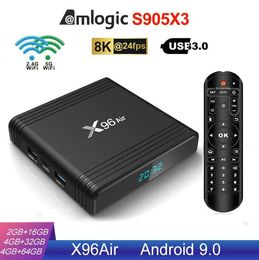 Box X96 Air Android 9.0 TV Boxes S905X3 4GB 32GB/64GB Dual Wifi 2.4G+5G Bluetooth 8K Update H96 Max