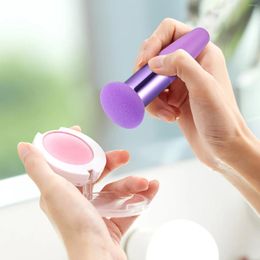 Makeup Sponges 3 Pcs Foundation Beauty Pen Sponge Brush Powder Puff Set Purple Blender With Handle