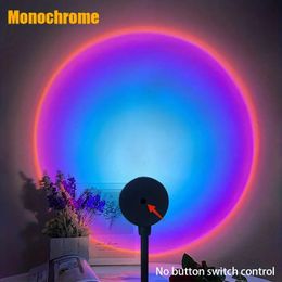 1pc USB Sunset Projection Lamp, Rainbow Ambient Night Light, Sunset Light, Decorative RGB Ambient Light, Christmas Decoration