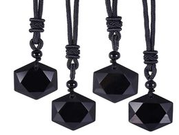 Pendant Necklaces Black Obsidian Stars Lucky Amulet Love Natural Energy Stone Necklace For Women Men Crystal Pendulum Jewelry8182480