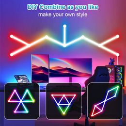 Smart WiFi Splicing Wall Light RGBIC Home Wall DIY Decorative Ambiance Night Light APP Control Dimmable for Game Room BedroomTV