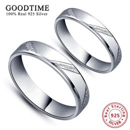 Bangle Trendy Wedding Ring Pure 100% Sterling Sier Micro Scrub Couple Band Jewellery Accessories Gift for Women / Men Lovers