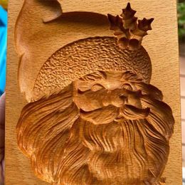 Baking Moulds Christmas Cookie Wood Santa Clau DIY Baked