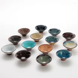 Wine Glasses Crude Pottery Tea Cup Jianzhan Bowl Purple Sand Hat Ceramic Master Kiln Becomes Thin Tyre