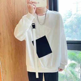 Men's Hoodies Sweater Hat Design Small Patch Original Trend Jacket Casual Loose Korean Version Of The Round Neck Top