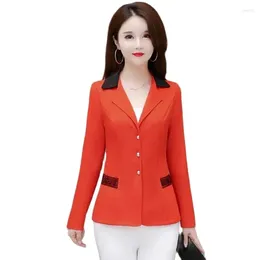 Women's Suits Spring Summer Short Casual Jacket Women 2024 Suit Collar Coat Single-Breasted Blazer Fashion Pure Colour Top Female