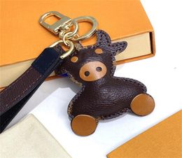 Cattle Cow Keychain Fashion Men High Quality Car Keyring Holder Women Bull Ox Pendant Christmas Gift with box3723038