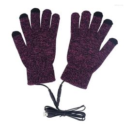 Cycling Gloves USB Heated Mitten Warm Typing Hand Warmer Non Slip Rechargeable For Indoor