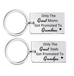 Keychains Only The Great Moms Get Promoted To Grandma Grandpa Keychain Mothers Fathers Day Gift From Kids Soon Be8463572