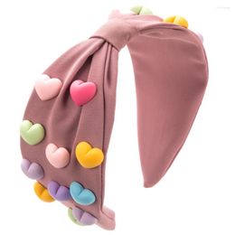 Hair Clips 2024 Wide-Brimmed Valentine's Day Headband Candy-Colored Fabric Multi-Color Love Accessories