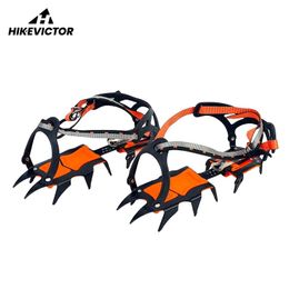 Hikevictor 12 Teeth Ice Snow Crampons Anti-Slip Manganese Steel Gripper for Outdoor Winter Walk Fishing Antiskid Shoes Covers 240102