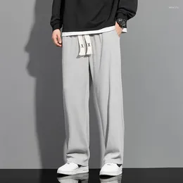 Men's Pants BROWON Baggy Men 2024 Autumn And Winter Casual Sports Sweatpants Mid Elastic Waist Loose Straight Streetwear Clothes