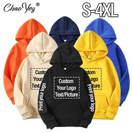 Your Own Design Brand /Picture Personalised Custom Men Women Text DIY Hoodies Sweatshirt Casual Hoody Clothing Fashion 240103