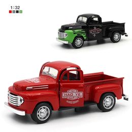 Classic Car Toy Model 1 32 Pickups Truck Pull Back Alloy Diecast Toys Vehicle Christmas Collection Gift For Boys N002 240103