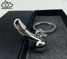 Gwwfs Male Penis Key Chains Gifts For Men Women Silver Colour Metal Alloy Fashion Genitals Car Keychain Key Ring Men Jewellery 2019 J6571845