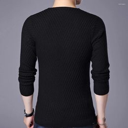 Men's Sweaters Slim Fit V Neck Sweater Knitted Top Long Sleeve Pull Over Solid Colour Comfortable And Fashionable Navy Blue