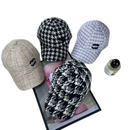 Luxury Fashion Designer Baseball Caps For Men Women Thousand Bird Plaid Chunky Flower Duck Tongue Hat Hard Top Ball Cap Autumn and Winter Shading Apparent Face Size