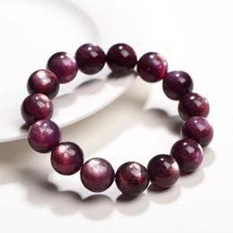 Bracelets Natural Purple Lepidolite Mica Quartz Bracelet Flash 7mm 8mm 9mm 10mm 11mm 12mm 13mm Woman Men Clear Round Beads Jewellery Aaaaaa