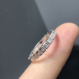 Geometric Simple Bracelet Couple Couple Rings Women's Sterling Silver Square Men's High-Grade Index Finger Gang Drill