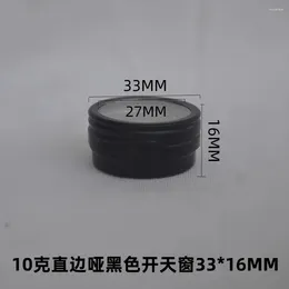 Storage Bottles 10g Round Matte Black Nail Arts Decorations Aluminium Jar 10ml Empty Solid Perfume Box Cosmetic Face Cream Case