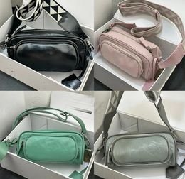 Designer camera bag triangle messenger bags Women Pink Green Black Multi Pochette Genuine Leather Luxury Crossbody purse