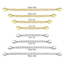 Chains Luxukisskids Wholesale 8Pcs/Lot 316L Plating Extended Chain Necklace Stainless Steel Rolo Gold Colour 2 3 4 6 Inch Drop Deliver Dh2Tp