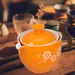 Dinnerware Sets Ceramic Teapot Portable Stove Ornament Pots For Loose Side Handle Anti-scalding Reusable Modern Kettle Travel