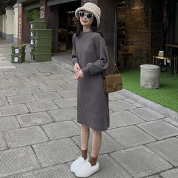 Crochet Midi Solid Cover Up Female Dress Knee Length Clothing Loose Women's Dresses A Line Harajuku Promotion Knit 240103