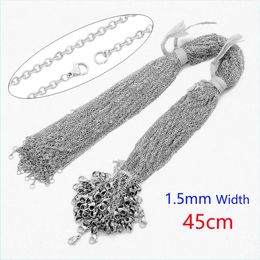 Boxes 100pcs/lot Bulk Wholesale 304 Stainless Steel Cable Link Rolo Chain Necklace for Diy Jewelry Making Sier Gold 4550cm Women C