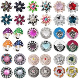 Charm Bracelets 5pcs/lot Snap Button Jewellery Ginger Charms Crystal Rhinestone Buttons Fit 18mm Bracelet Necklace For Women