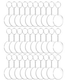 Keychains 487296pcs Acrylic Transparent Circle Discs Set Key Chains Clear Round Keychain Blanks For DIY Transparent6036004