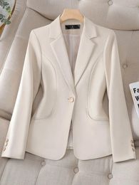 Women's Suits Fashion Blazer Coat For Women French Style Streetwear Office Jacket Solid Lapel Button Slim 2024 Spring Summer Coats