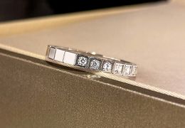 Ring Geometric Simple Bracelet Couple Couple Rings Women's Sterling Silver Square Men's High-Grade Index Finger