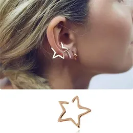 Backs Earrings Fashion Hollow Star Clip Vintage Fake Cartilage Ear Cuff Personality Women Party Jewelry Gift