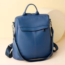 School Bags Luxury Designer Women's Trend Travel Backpack High Quality Soft Leather Youth Fashion Waterproof