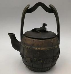 Crafts Chinese antiques collection brass handicraft decoration props 12 zodiac teapot