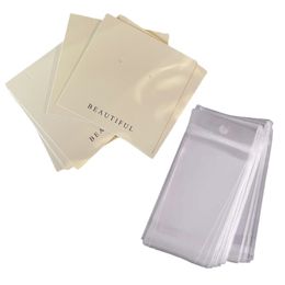 100pcs card rack+100pcs bag Jewellery Cards for Necklace and Bracelet Necklace Display Cards Holder Necklace Tags Displaying Hanger Packaging Paper