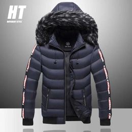 Men's Down Parkas Winter Jacket Men Fur Collar Warm Thick 2022 Parka Male Outerwear Thermal Wool Liner Down Jacket Coats Fleece Hooded Snow Parka J240103