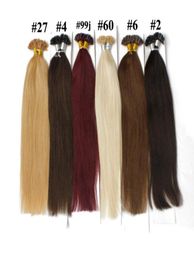 100gpack U Tip Hair Extension Nail Prebonded Fusion Straight Hair 100strandspack Keratin Stick Brazilian Human Hair 18 10 8 3487131