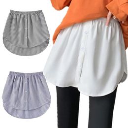 Women Girls Shirt Blouse Extender Adjustable Layering Faux Top Lower Sweep Mini Skirt False Hemline Splitting Underskirt 240102