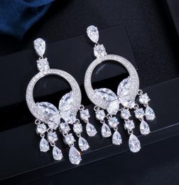 Fashion sparkling charm tassel butterfly diamond earring designer for woman Yellow Red AAA Cubic Zirconia Copper Bride Wedding Eng7429108