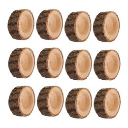 12Pcs Wooden Candle HolderVotive Tealight Holder for Wedding Party TableHalloween Christmas Home Decor 240103