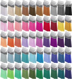 Keychains 250Pcs Keychain Tassel 38mm Suede Tassels Coloured For DIY Keyring Jewellery Making Craft Supplies 50 Colours6309669