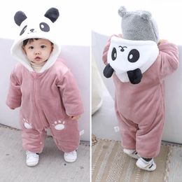 Coat 2019 Winter Panda Baby Hoodie Rompers Overalls Bodysuit Jumpsuit Newborn Girl Boy cotton Snowsuit Kids infant Snow Wear clothes