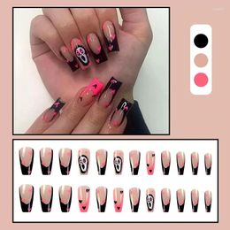 False Nails 4 Piece Set Of Halloween Manicures Wearing Armour French Ballet And Holiday Attire